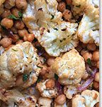 Roasted Cauliflower and Garbanzo Beans